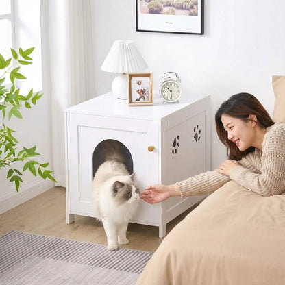Meuble pour litière chat multifonction