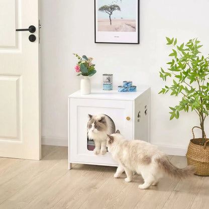 Meuble pour litière chat système fermé et intime