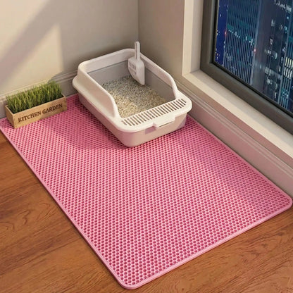 Tapis pour litière chat couleur rose
