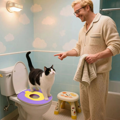 Toilette pour chat rytme et apprentissage