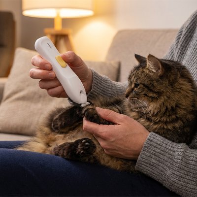 Tondeuse pour chat silencieuse  moment calme