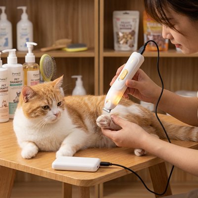 Tondeuse pour chat silencieuse sans fil