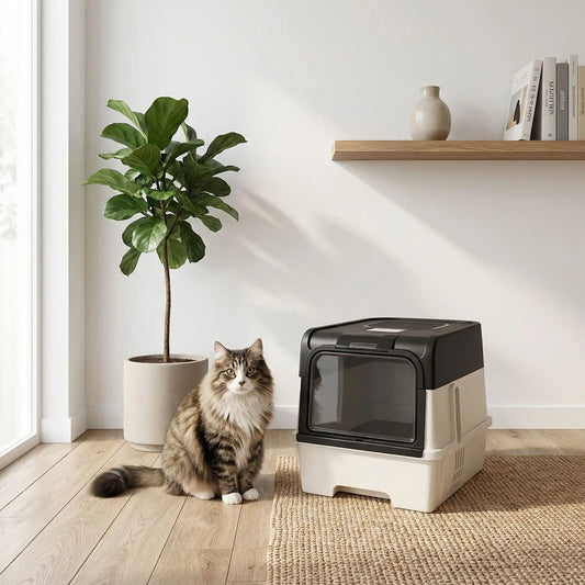 bac à litière chat presentation chat bac modele noir