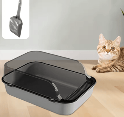 Bac a litiere pour chat bac couleur gris