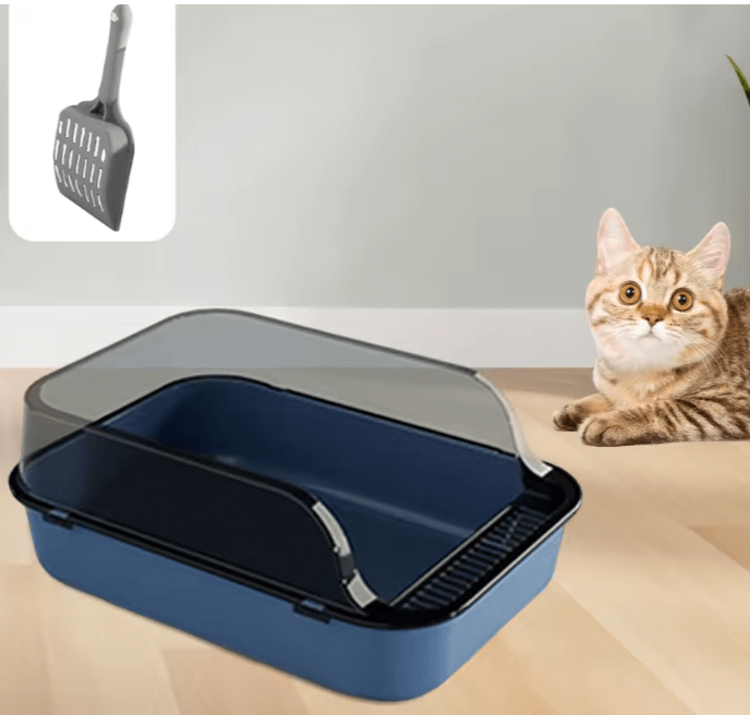 Bac a litiere pour chat bac couleur bleu