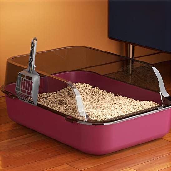 Bac a litiere pour chat presentation bac couleur rose fonce