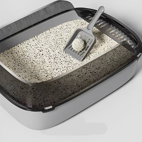 Bac a litiere pour chat bac avec pelle presentation