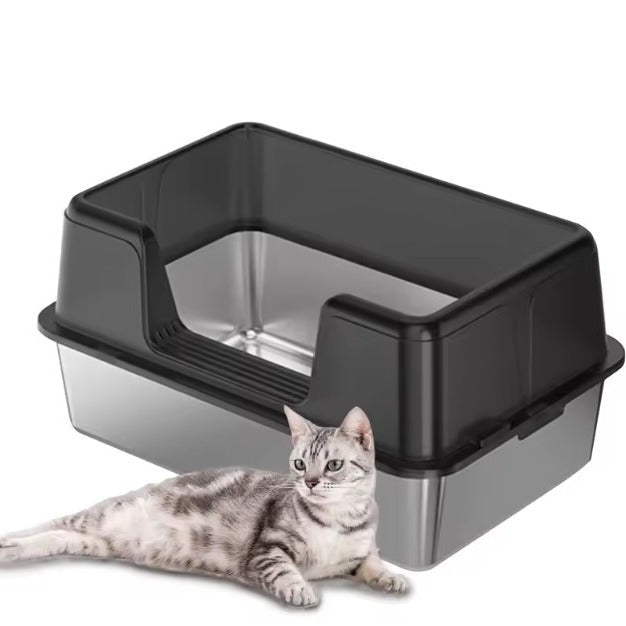 Bac à litière pour chat presentation bac couleur noir