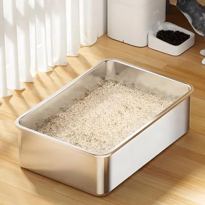 Bac litière chat bac acier inoxydable presentation