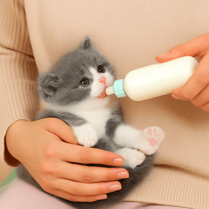 Biberon pour chatons chaton bras personne donne manger biberon lait