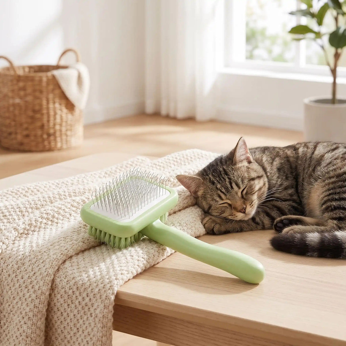 Brosse pour Chat à Poils Longs | AntiNoeuds™ - Patte et Moustache