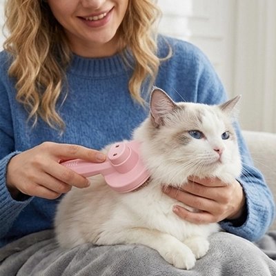 Brosse pour chat douceur et complicité avec sa maîtresse