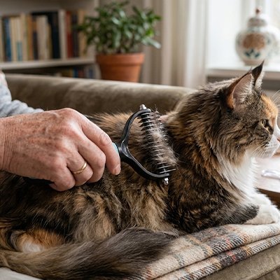 Brosse pour chat maître brosse son chat pour un meilleur poil