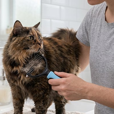 Brosse pour chat fini les poils