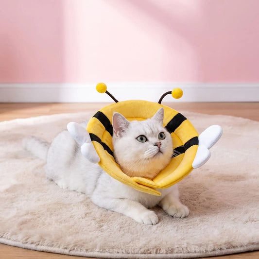 Collerette souple chat design abeille