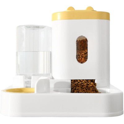 Distributeur Croquettes - AquaPetFeeder™ - Jaune - Patte et Moustache