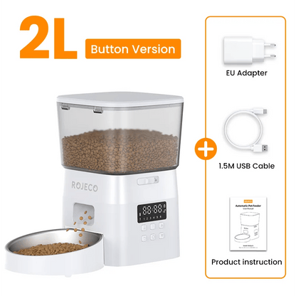 Distributeur Croquettes - AutomaticCatFeeder™ - Blanc - Patte et Moustache