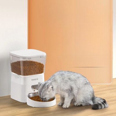 Distributeur Croquettes - AutomaticCatFeeder™ - Blanc - Patte et Moustache