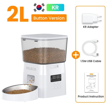 Distributeur Croquettes - AutomaticCatFeeder™ - Blanc - Patte et Moustache