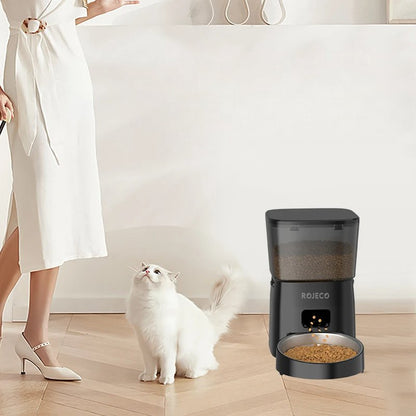 Distributeur Croquettes - AutomaticCatFeeder™ - Noir - Patte et Moustache