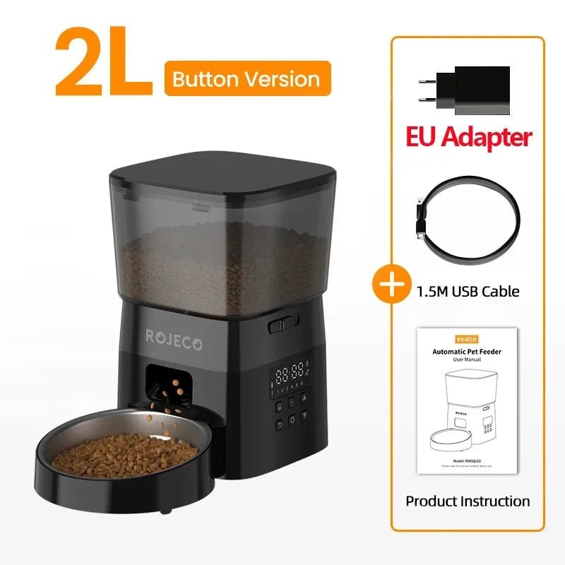 Distributeur Croquettes - AutomaticCatFeeder™ - Noir - Patte et Moustache