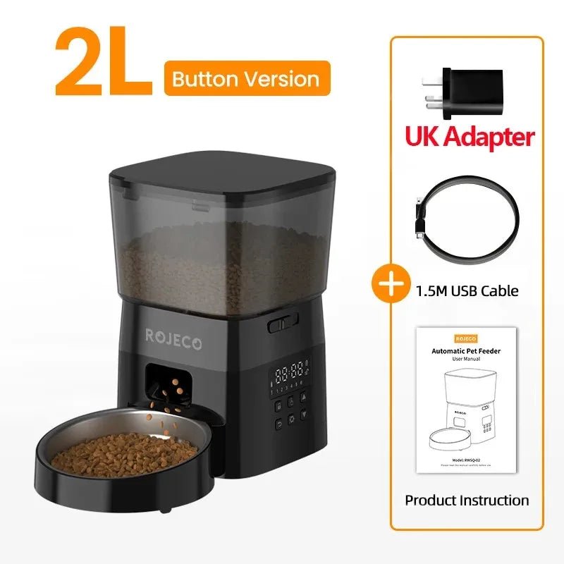 Distributeur Croquettes - AutomaticCatFeeder™ - Noir - Patte et Moustache