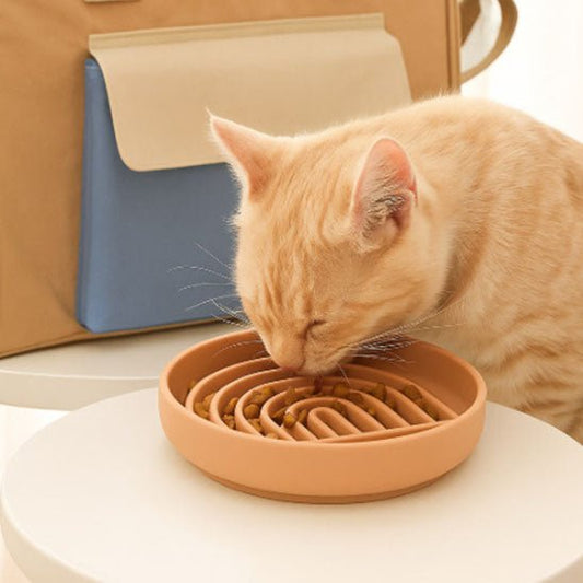 Gamelle anti-glouton chat chat mange croquettes gamelle orange