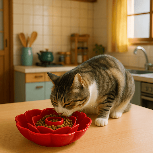 Gamelle chat anti glouton chat mange croquette gamelle rose rouge