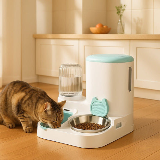 Gamelle chat automatique chat boit gamelle automatique couleur turquoise sol