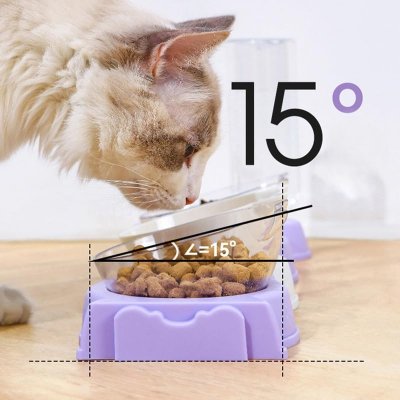 Gamelle Chat - AutoPetFeeder™ - Mauve - Patte et Moustache