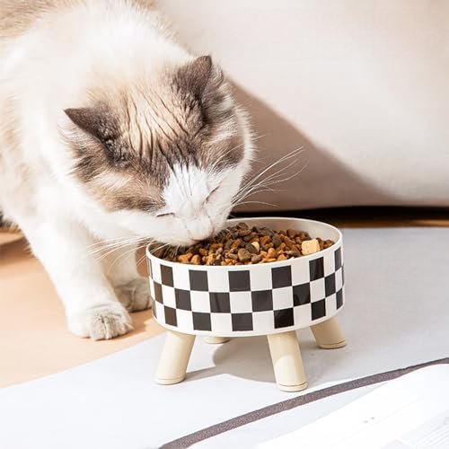 Gamelle Chat - CatBowl™ - Damier - Patte et Moustache