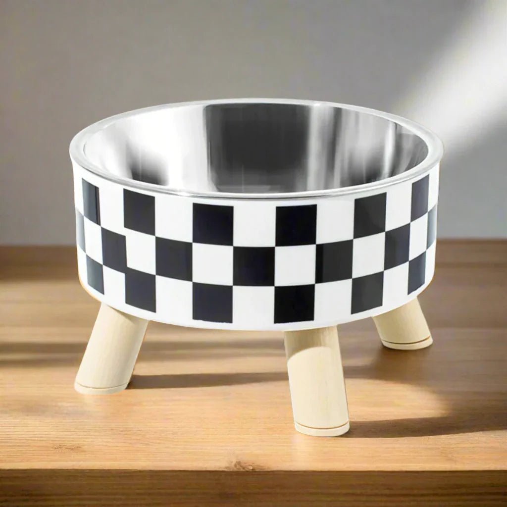 Gamelle Chat - CatBowl™ - Damier - Patte et Moustache