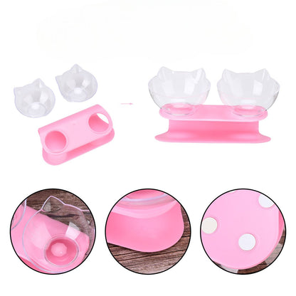 Gamelle Chat - CatDoubleBowl™ - Rose - Patte et Moustache