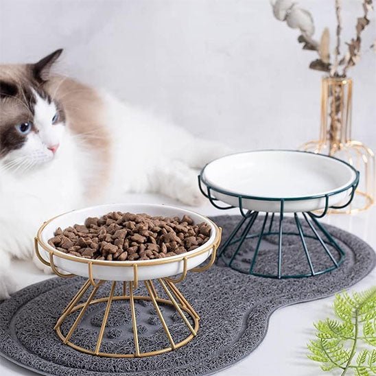 Gamelle chat chat deux gamelle support dore vert electrique