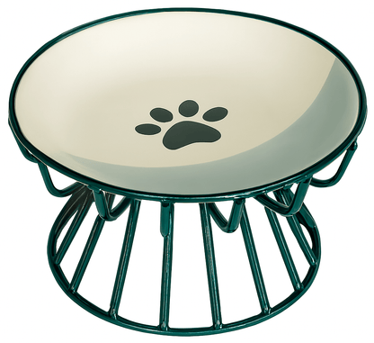 Gamelle chat support vert electrique