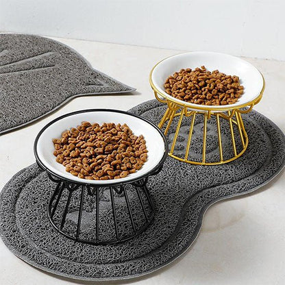 Gamelle chat deux gamelle support vert electrique dore