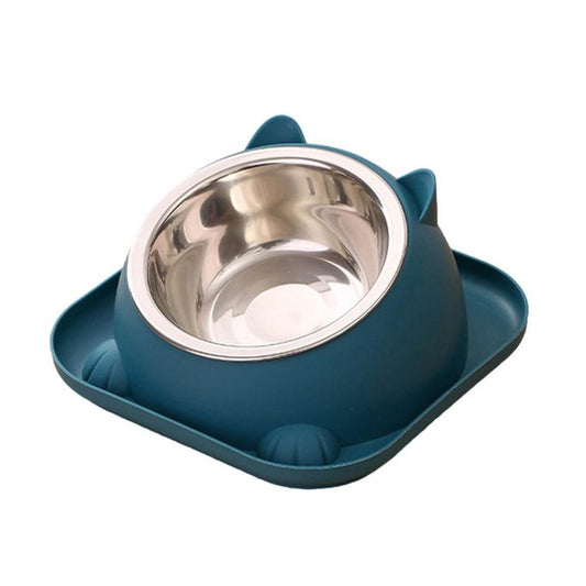 Gamelle Chat - CatTiltProof™ - Bleu - Patte et Moustache