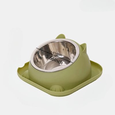 Gamelle Chat - CatTiltProof™ - Vert - Patte et Moustache