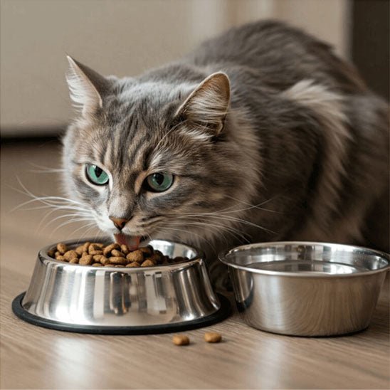 Gamelles chat chat mange croquette deuxieme gamelle