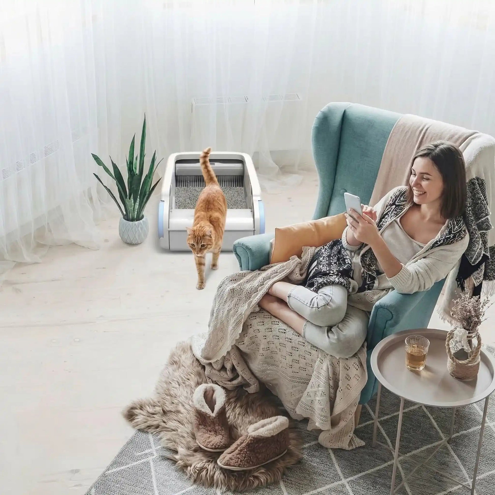 Litière autonettoyante pour chat moments sans corvées