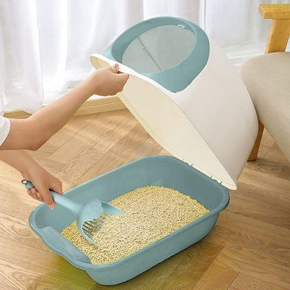 Litiere bac chat ouverture bac nettoyage bac couleur bleu