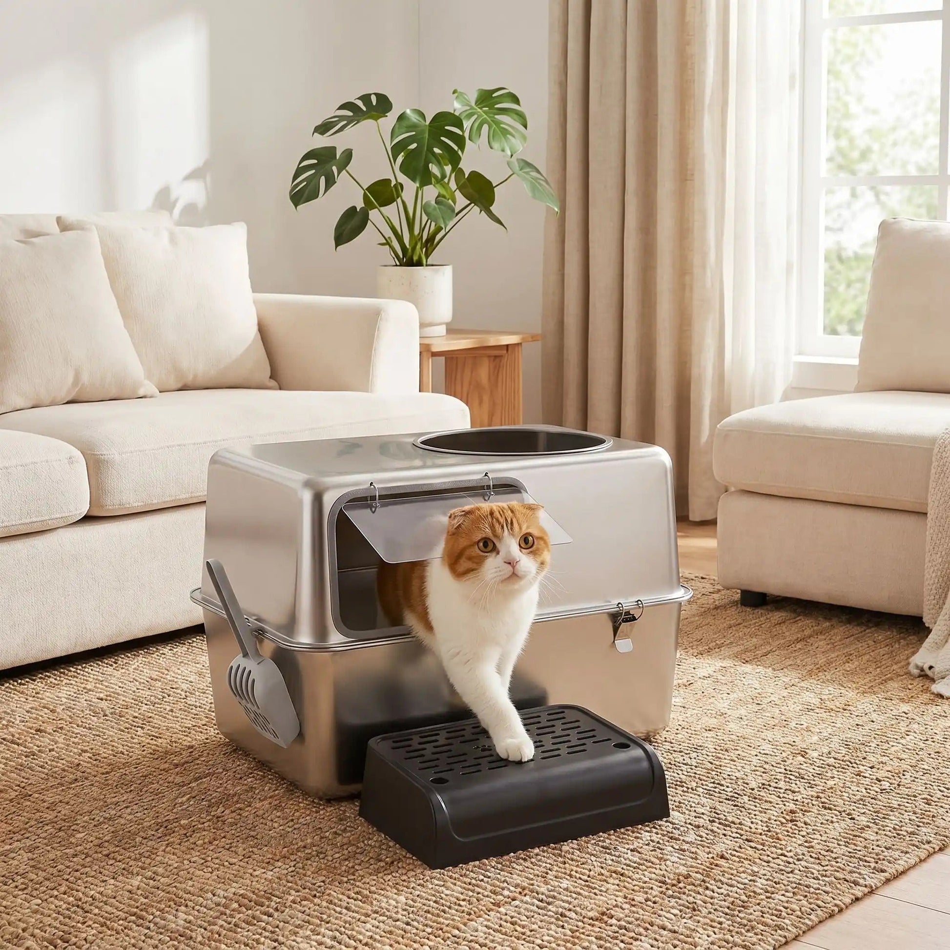 Maison de toilette pour chat anti odeur refuge securisant