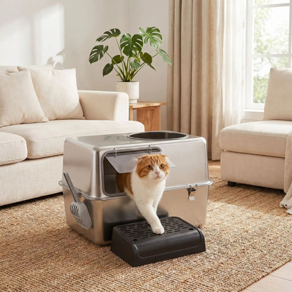 Maison de toilette pour chat anti odeur refuge securisant