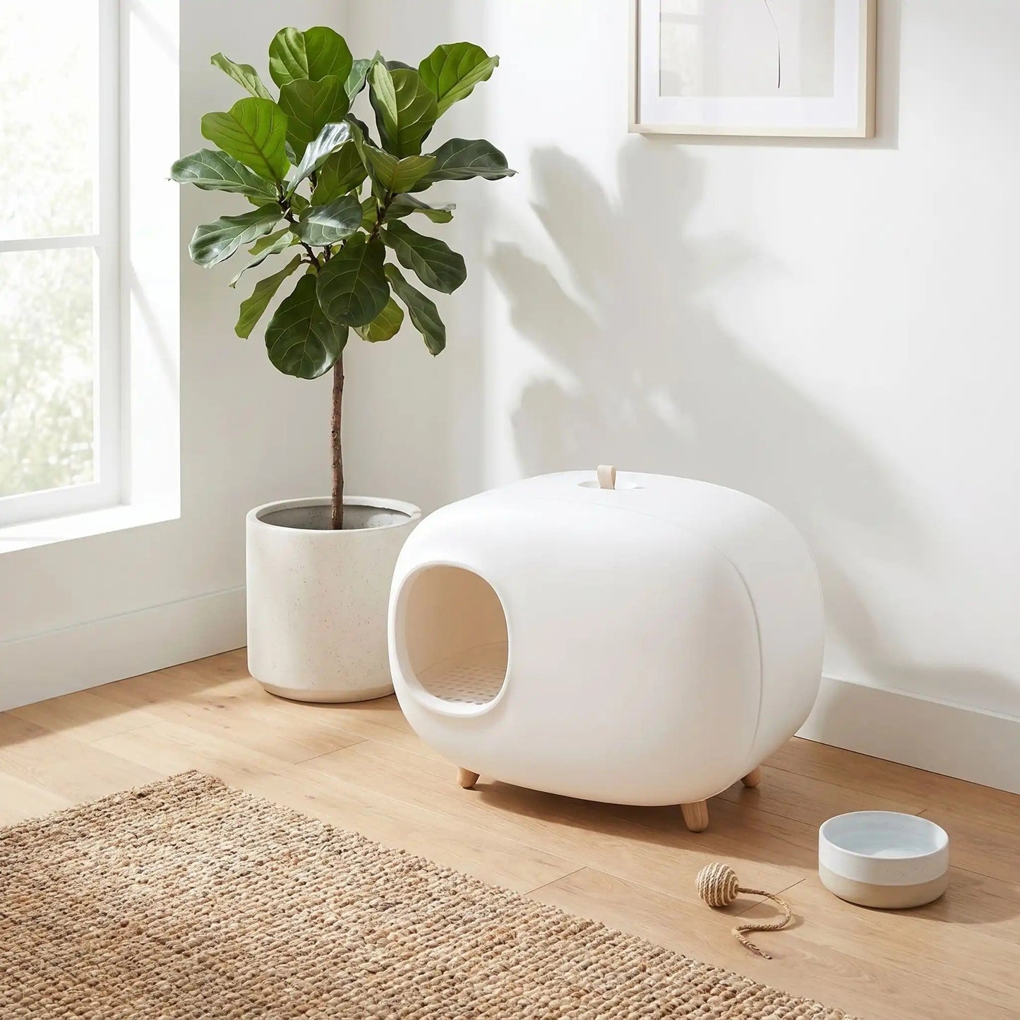 Maison de toilette pour chat design présentation
