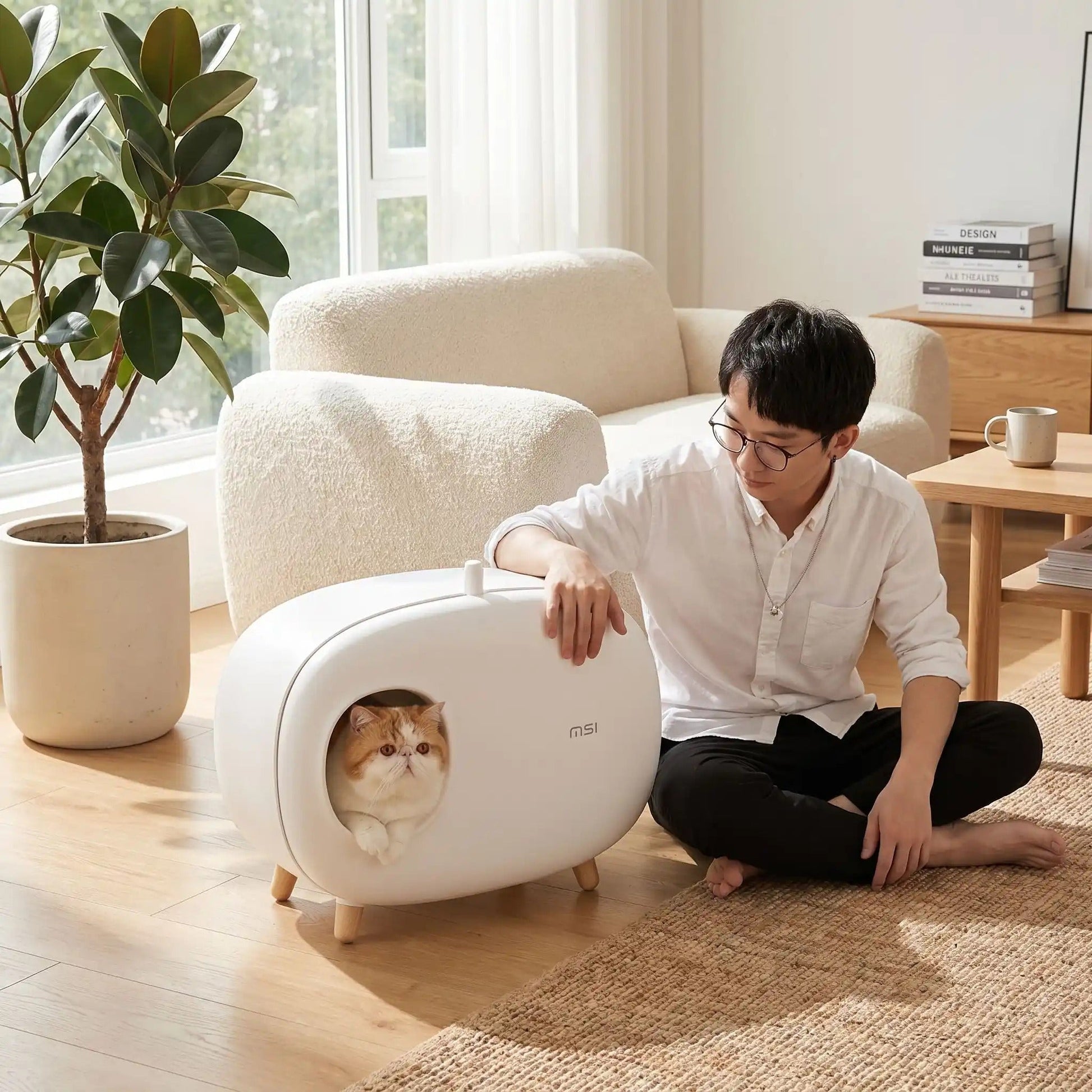 Maison de toilette pour chat design élégance visuelle