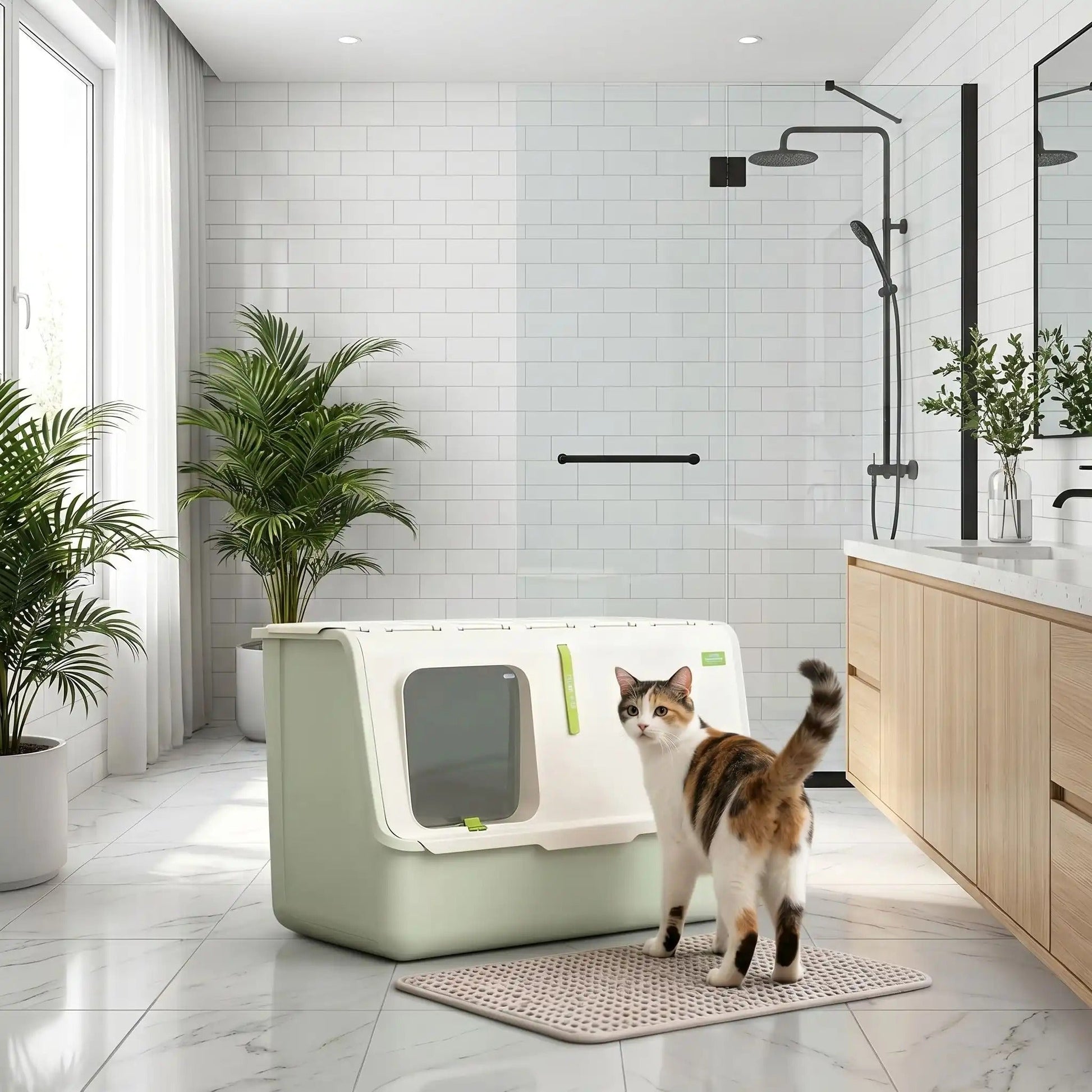 Maison de toilette XXL pour chat fini bac trop petit