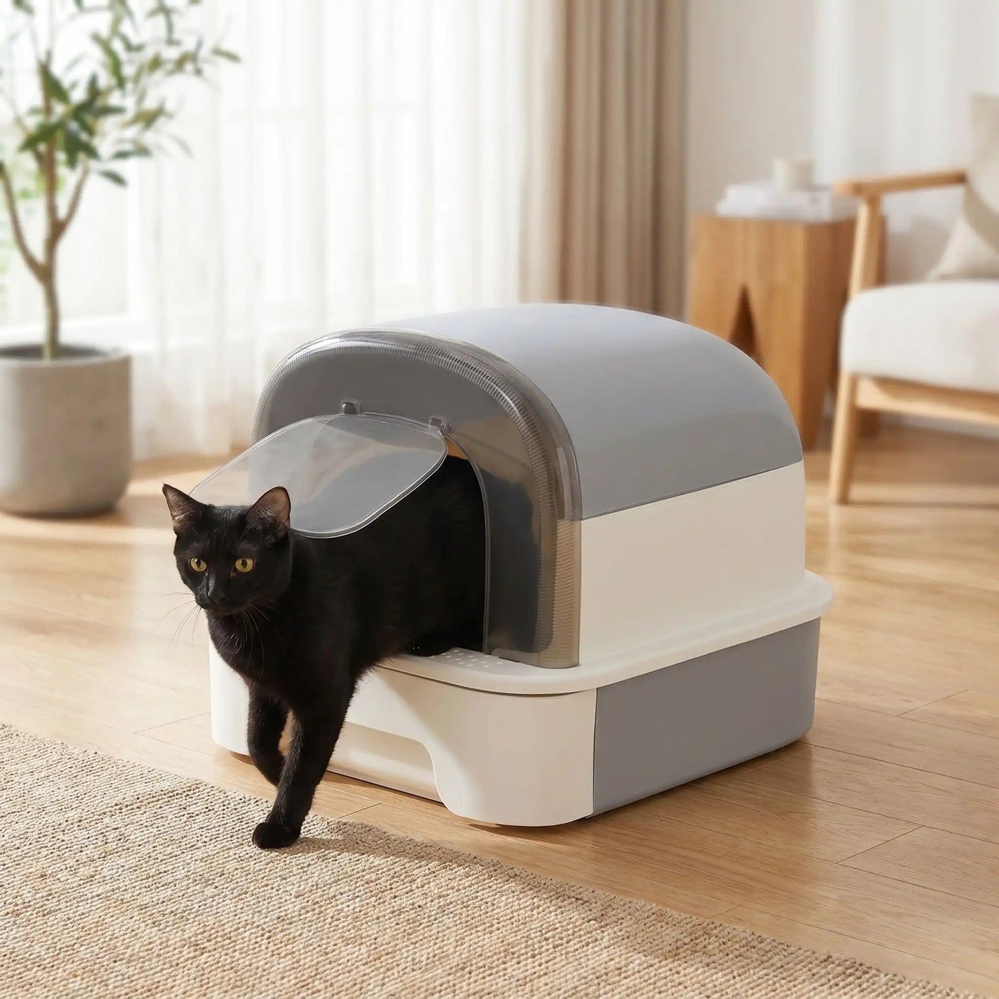 Maison de toilettes chat plus d'intimité