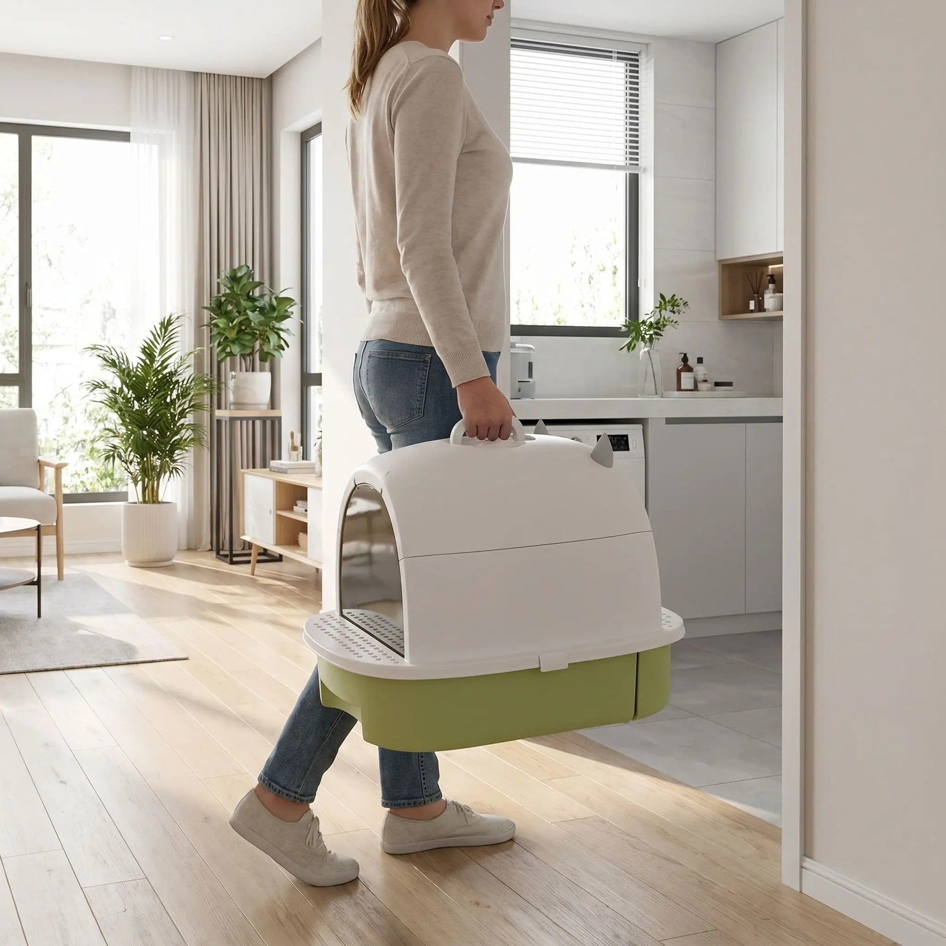 Maison toilette chat facilité déplacement