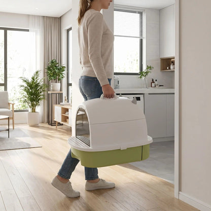 Maison toilette chat facilité déplacement