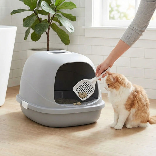 Pelle à litière pour chat personne enleve agglomerats bac litiere